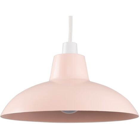 Civic Metro Pink Ceiling Pendant Shade and B22 GLS LED 10W Warm White 3000K Bulb