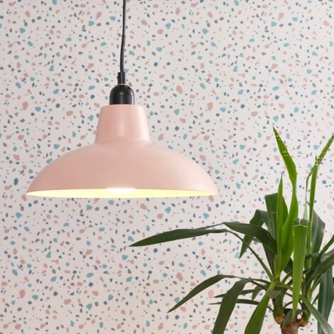 Civic Metro Pink Ceiling Pendant Shade and B22 GLS LED 10W Warm White 3000K Bulb