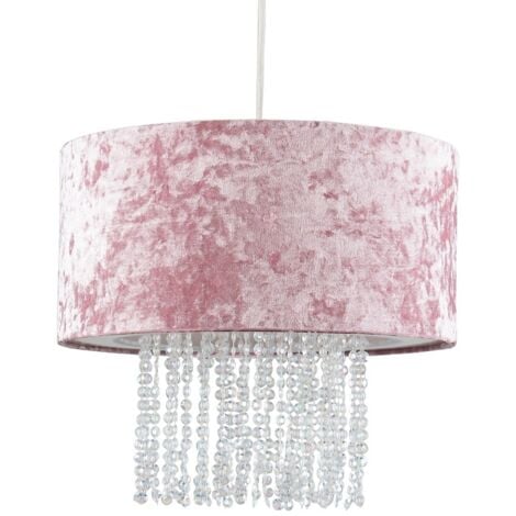 Boland Pink Ceiling Pendant Droplets Shade and B22 GLS LED 10W Warm White 3000K Bulb