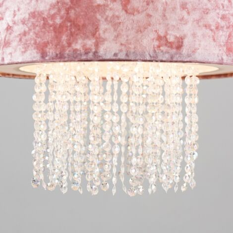 Boland Pink Ceiling Pendant Droplets Shade and B22 GLS LED 10W Warm White 3000K Bulb