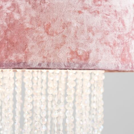 Boland Pink Ceiling Pendant Droplets Shade and B22 GLS LED 10W Warm White 3000K Bulb
