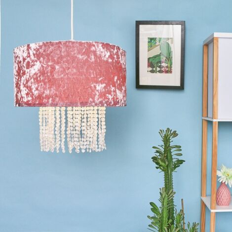 Boland Pink Ceiling Pendant Droplets Shade and B22 GLS LED 10W Warm White 3000K Bulb