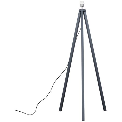 Barbro Modern Grey Wood Tripod Floor Lamp Base