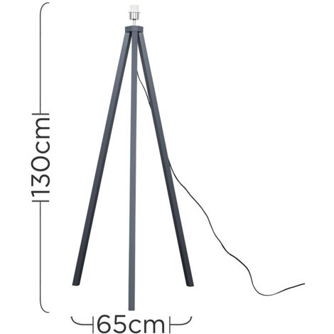 Barbro Modern Grey Wood Tripod Floor Lamp Base