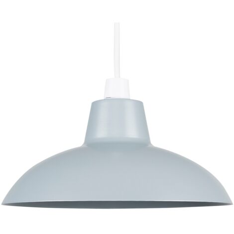 Civic Metro Silver Ceiling Pendant Shade and B22 GLS LED 10W Warm White 3000K Bulb