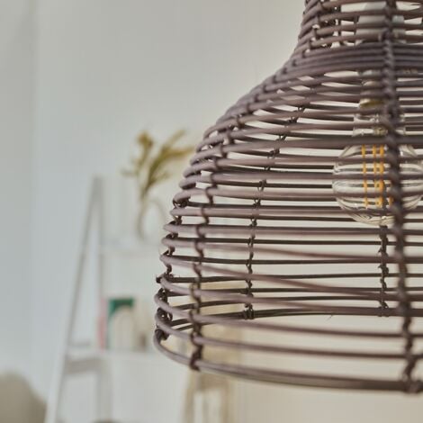 Lobster Wicker Rattan Grey Ceiling Pendant Light Shade