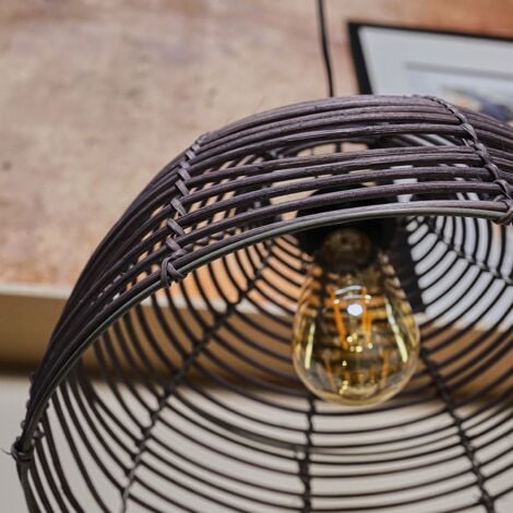 Lobster Wicker Rattan Grey Ceiling Pendant Light Shade
