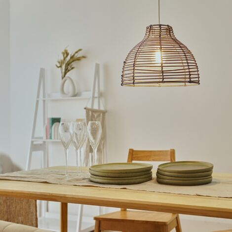 Lobster Wicker Rattan Grey Ceiling Pendant Light Shade