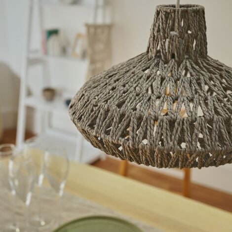 Hamilton Grey Ceiling Pendant Shade and B22 GLS LED 6W Warm White 2700K Bulb