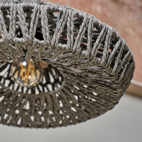 Hamilton Grey Ceiling Pendant Shade and B22 GLS LED 6W Warm White 2700K Bulb
