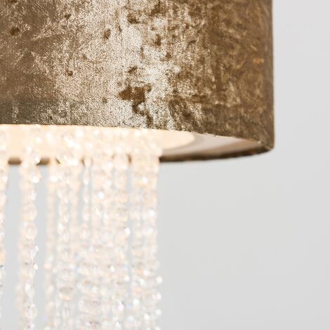 Boland Gold Ceiling Pendant Droplets Shade and B22 GLS LED 10W Warm White 3000K Bulb