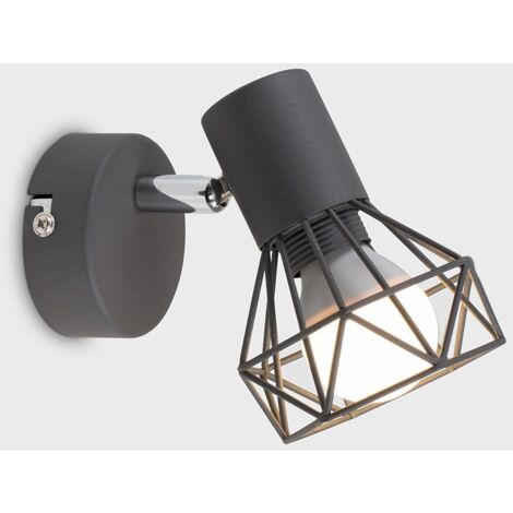 Angus Grey Indoor Wall Light and E14 Golfball LED 4W Warm White 3000K Bulb
