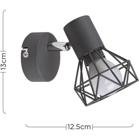 Angus Grey Indoor Wall Light and E14 Golfball LED 4W Warm White 3000K Bulb
