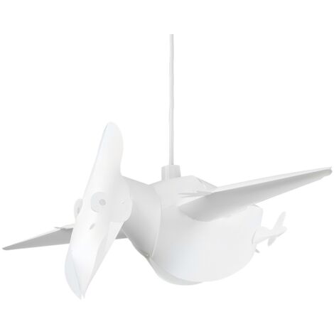 White Ceiling Pendant Shade and B22 GLS LED 6W Warm White 3000K Bulb
