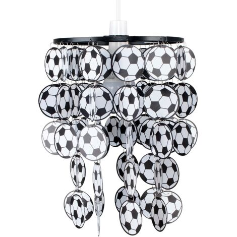 Football Black Ceiling Pendant Shade and E27 GLS LED 6W Warm White 3000K Bulb