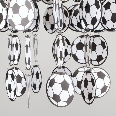 Football Black Ceiling Pendant Shade and E27 GLS LED 6W Warm White 3000K Bulb
