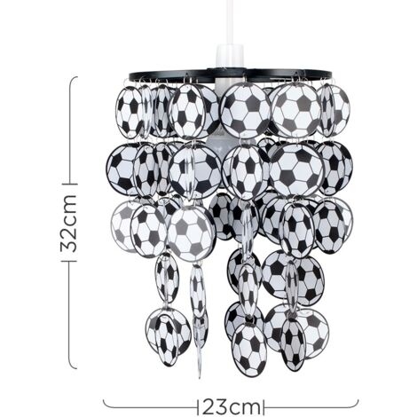 Football Black Ceiling Pendant Shade and E27 GLS LED 6W Warm White 3000K Bulb