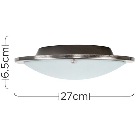 Cymbal Flush Ceiling Light in Brushed Chrome + 4W LED Candle Bulb
