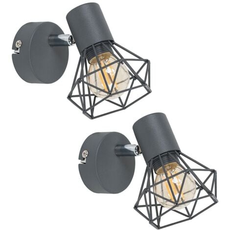 Angus Pair of Grey Indoor Wall Light