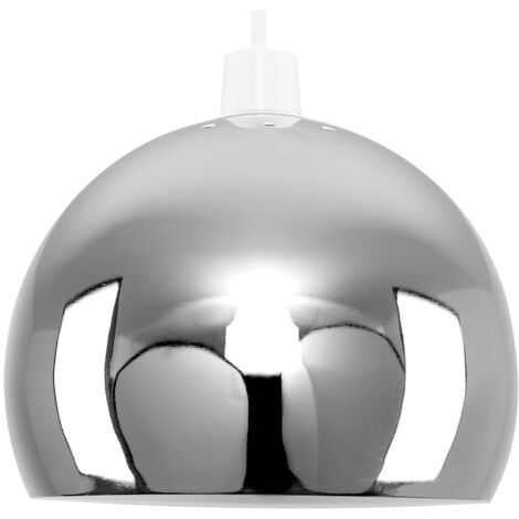 Arco Silver Dome Ceiling Pendant Shade and E27 GLS LED 10W Warm White 3000K Bulb
