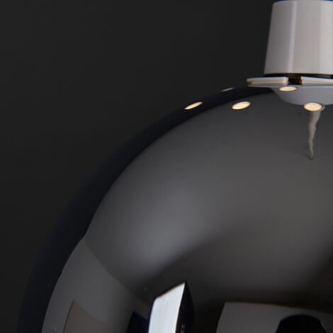 Arco Silver Dome Ceiling Pendant Shade and E27 GLS LED 10W Warm White 3000K Bulb