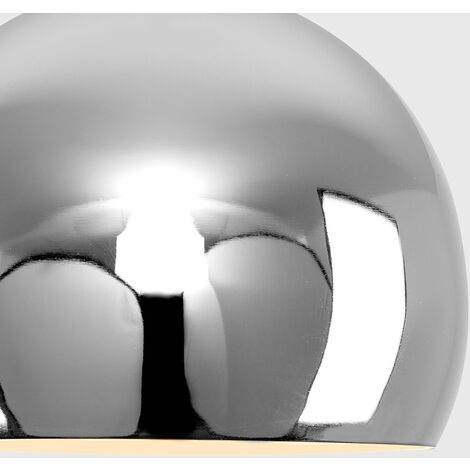 Arco Silver Dome Ceiling Pendant Shade and E27 GLS LED 10W Warm White 3000K Bulb