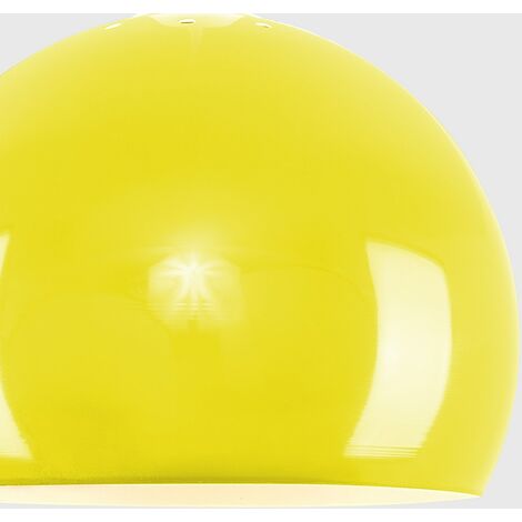 Arco Yellow Dome Ceiling Pendant Shade and E27 GLS LED 10W Warm White 3000K Bulb