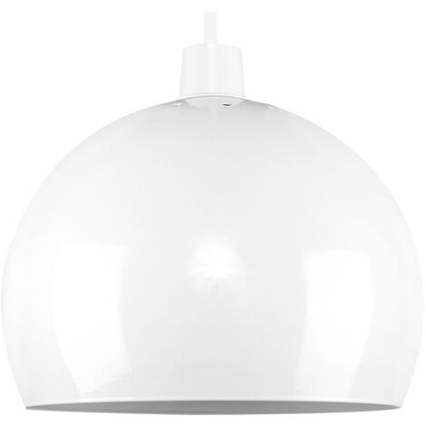 Arco White Dome Ceiling Pendant Shade and E27 GLS LED 10W Warm White 3000K Bulb