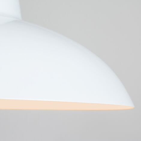 Civic Metro White Ceiling Pendant Shade and E27 GLS LED 10W Warm White 3000K Bulb