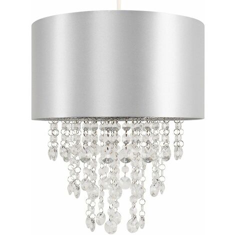 Jesmond Easy Fit Ceiling Light Shade 10w Led Bulb Grey - Easy Fit Ceiling Lampshade