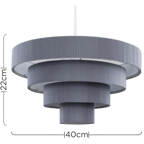 Nevada Grey Ceiling Pendant Shade and E27 GLS LED 10W Warm White 3000K Bulb