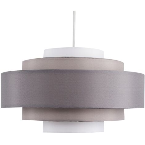 Hampshire Grey Ceiling Pendant Shade and B22 GLS LED 10W Warm White 3000K Bulb