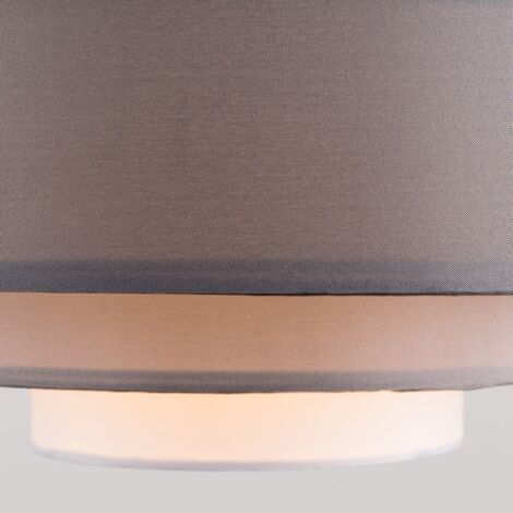 Hampshire Grey Ceiling Pendant Shade and B22 GLS LED 10W Warm White 3000K Bulb