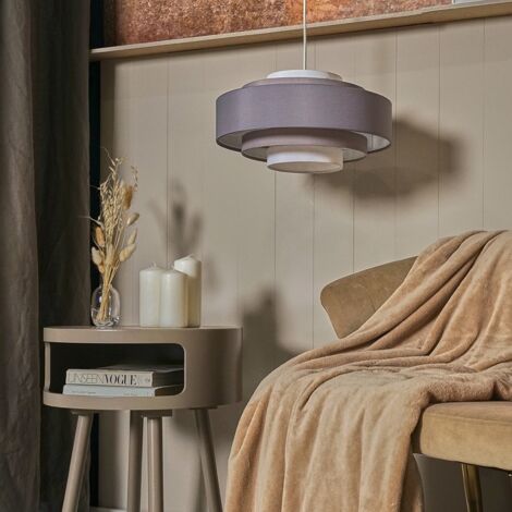 Hampshire Grey Ceiling Pendant Shade and B22 GLS LED 10W Warm White 3000K Bulb