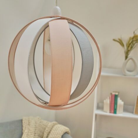 J90 Pink Modern Fabric Globe Ceiling Pendant Light Shade