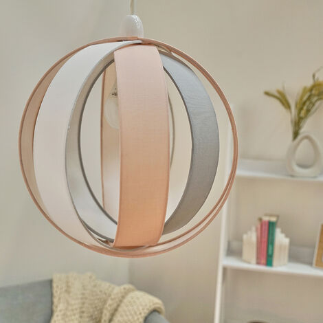 J90 Pink Ceiling Pendant Shade and B22 GLS LED 10W Warm White 3000K Bulb