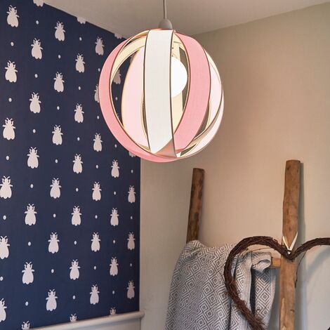 J90 Pink Ceiling Pendant Shade and B22 GLS LED 10W Warm White 3000K Bulb