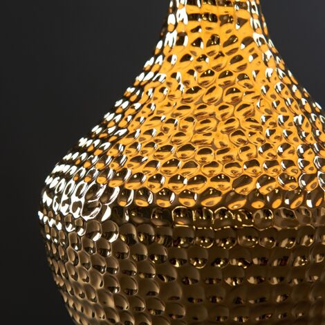 Bailey Modern Metallic Gold Indent Textured Ceramic Table Lamp Base