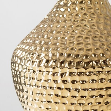 Bailey Modern Metallic Gold Indent Textured Ceramic Table Lamp Base