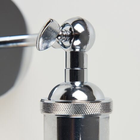 Lloyd Pair of Retro Style Polished Chrome Adjustable Knuckle Joint Wall Lights with Clear Glass Shades