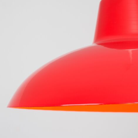Civic Metro Red Ceiling Pendant Shade and B22 GLS LED 10W Warm White 3000K Bulb