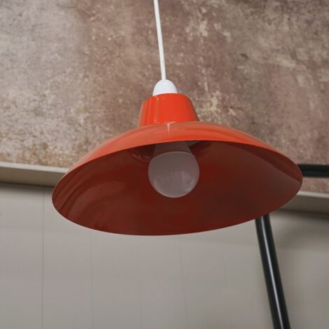 Civic Metro Red Ceiling Pendant Shade and B22 GLS LED 10W Warm White 3000K Bulb