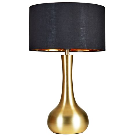 Large Satin Gold Table Lamp With, Gold Table Lamp No Shade