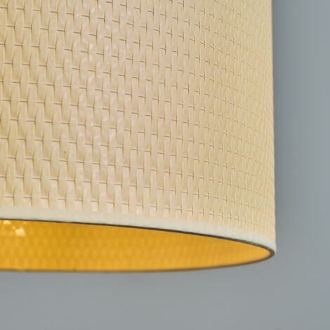 Leno Modern Natural Ochre Woven Rope Cylinder Ceiling Pendant Table Lamp Drum Light Shade