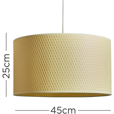 Leno Modern Natural Ochre Woven Rope Cylinder Ceiling Pendant Table Lamp Drum Light Shade