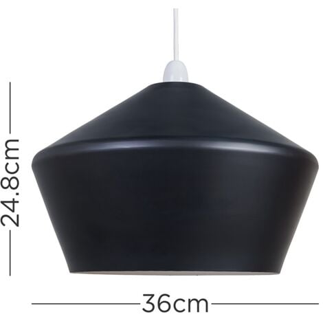 Otis Contemporary Black Flared Angular Ceiling Pendant Light Shade - Includes 10w LED GLS Bulb 3000K Warm White