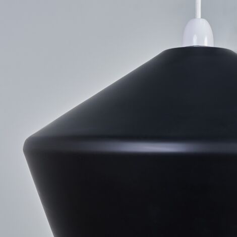 Otis Contemporary Matt Black Flared Angular Ceiling Pendant Light Shade