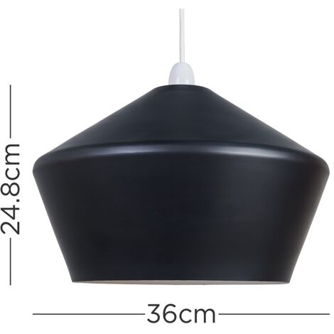 Otis Contemporary Matt Black Flared Angular Ceiling Pendant Light Shade