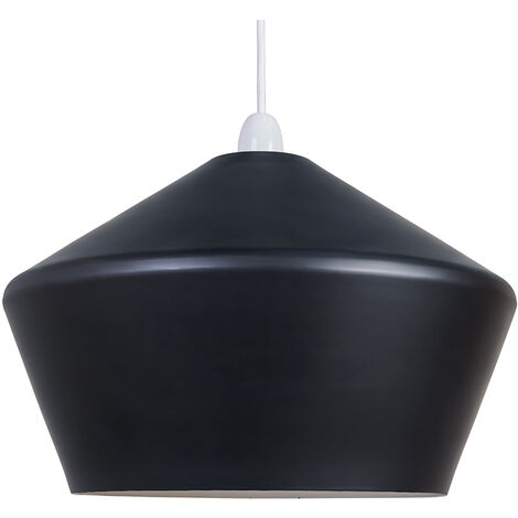 Matt Black Easy Fit Ceiling Light Shade + LED Filament 4W Bulb -