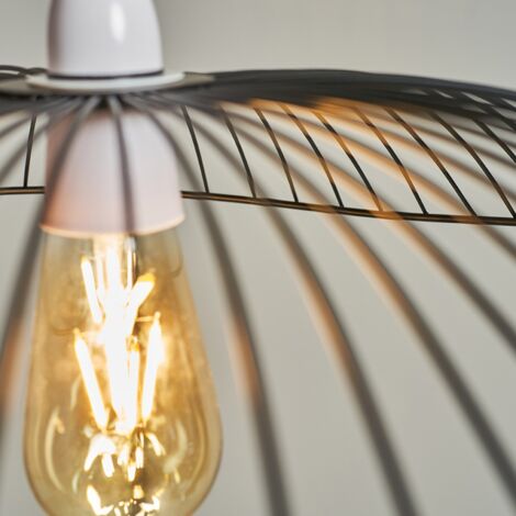 Vella Wavy Umbrella Design Black Wire Ceiling Pendant Light Shade
